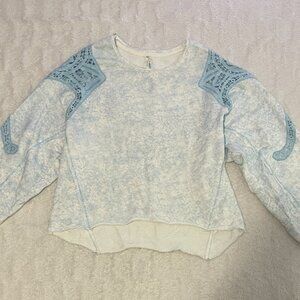 ✨Free People movement sun & done lace tie dye raw edge sweat shirt - exta small